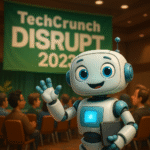 TechCrunch Disrupt 2023 — сцена конференції, спікери обговорюють штучний інтелект та генеративний AI