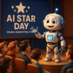 Конференція AI STAR DAY від Young Marketing Stars — сцена зі спікерами, штучний інтелект у маркетингу, генеративний AI