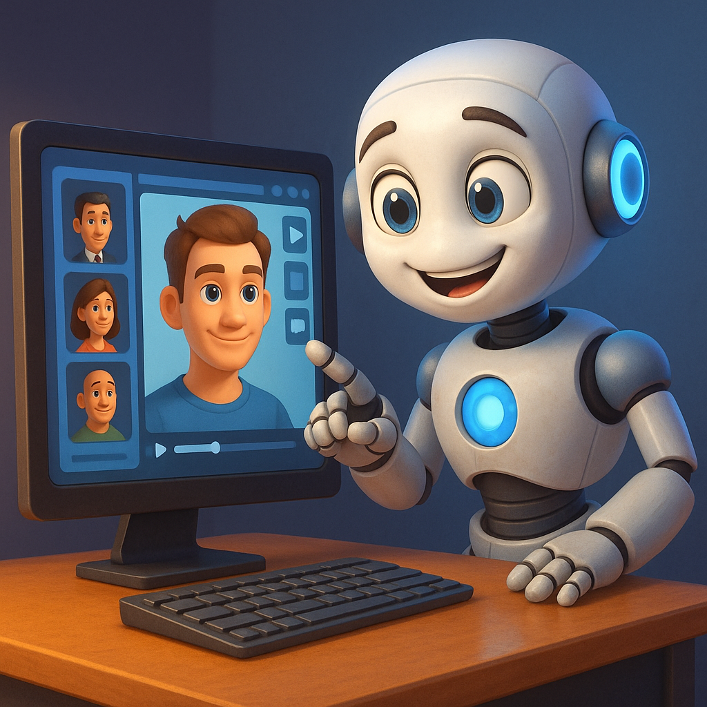 AI‑сервіс: створення відео з цифровим аватаром, озвучка та ліпсинк на екрані ноутбука